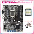 B75 Eth Mining Motherboard 8xpcie to Usb+g1620 Cpu+dual Switch Cable