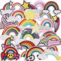 25pcs Kid Embroidered Patch Rainbow Patch Clothes Jeans Diy Accessory