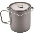 Titanium Pot Cup Mug Pots Tableware Camping Cup with Lid Pot 750ml