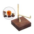 2 Pcs Walnut Display Stand Base for Fossil Coral Geodes Rock Mineral