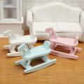 1/12 Scale Dollhouse Wooden Horse Chair Model for Dollhouse White