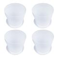 4x Plastic Plant Flower Pot with Tray Round White Upper Caliber 14cm