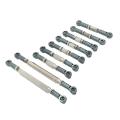 9pcs Rc Car Adjustable Metal Steering Linkage Pull Rod Sets Titanium