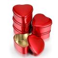 6pcs Heart Shaped Metal Tins Box with Lids Candy Boxes