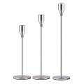 Silver Candle Holders Set Of 3 for Taper Candles,for Wedding,party