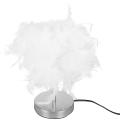 Feather Shade Metal Table Lamp Bedside Desk Night Light Eu Plug