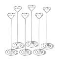 10x Heart Shape Table Number Holder Stands Picture Photo Note Clip