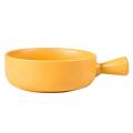 Ceramic Bowl with Handle Bowl Soup Dishwasher &microwave Safe Yellow