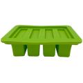 Heavy Duty Silicone Butter Mold with Lid 4 Cavities Rectangle -green