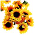 100 Pcs Artificial Little Daisy Heads for Wedding Decor Yellow&coffee