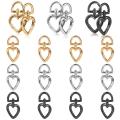 18pcs Metal Heart Design Spring Snap Keychain Clip