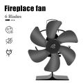 6 Blades Heat Powered Stove Fan Fireplace Log Wood Burner Eco-fan