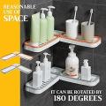 Bathroom Corner Punch-free Rack 180 Degree Rotating Corner Shelf