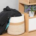Hand Woven Flower Pot Basket Picnic Toys Storage Container -b