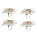 Handmade Flower Napkin Ring Holder - Daisy Napkins Rings Set Of 4