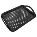 Rectangular Non-slip Plastic Tray with Handle for Home Kitchen