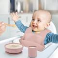 Baby Feeding Set,adjustable Bib,spoon,fork Set for Infant 2