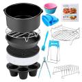 14 Pcs Accessories with 8 Inch Cake Pan, Pizza Pan, Cup, Rack, Paper
