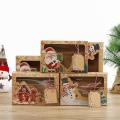 12pcs Kraft Paper Portable Christmas Gift Box for Party Christmas