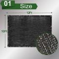 70% Sunblock Shade Cloth Net Black - 10x12 Ft Tarp for Plant Cover