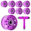 8 Pack 32x58mm,82a Quad Roller Skate Wheels with Bearing,purple