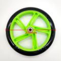 2 Pieces Scooter Wheel 200 Mm Pu Material Wheel Thickness,green