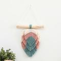 Woven Chic Bohemian Woven Leaf Tapestry with Cotton Tassel C