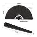 4 Pieces Large Folding Fan Nylon Cloth Handheld Hand Fan