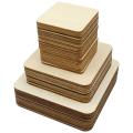40 Pcs Unfinished Blank Wood Square,3 Different Size Wood Square