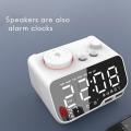 Usb Charger Led Digital Alarm Clock with Fm Radio, (white)eu Plug