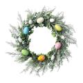 Artificial Wreath Colorful Eggs Flower Diy Easter Home Party Decor