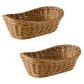 Oval Wicker Woven Bread Basket, 10.2inch Storage Basket for Food