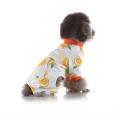 Orange Print Dog Pajamas, Cotton Dog Nightclothes, for Dogs Puppy -l