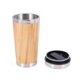 Bamboo Coffee Cup Stainless Steel with Leak-proof Cover