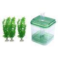 3 Pcs 10.6inch Height Green Plastic Artificial Plants for Aquarium