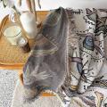 Boho Sofa Throw Blanket Knitted Cotton Sofa Cover
