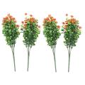 8pcs Artificial Flowers Outdoor Uv Resistant Plants, Decor Orange