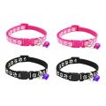 2 Pack Adjustable Cat Collar with Bell, for Cats (rose and Black)