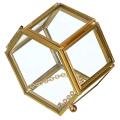 Glass Vintage Jewelry Box Golden Geometric Jewelry Display (small)