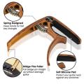 Guitar Capo for Acoustic Electric Guitars and Bass Ukulele,wood Color