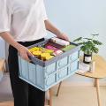 Collapsible Storage Boxes Crates Lidded Storage Plastic Box Blue
