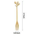 10 Pcs Stainless Steel Leaf Cake Fruit Forks Set Dessert Forks Golden