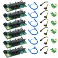 6 Pcs 010-x Pcie 1x to 16x Usb3.0 60mm Graphics Card for Gpu Mining