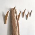 Natural Wood Clothes Hanger Wall Mounted Coat Hook Decorative Holder