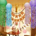4 Pcs Mermaid Hanging Jellyfish Paper Lanterns Kit Wishes Lantern