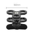 Ball Clamp 3 Hole Diving Lights Arm Ball Butterfly Clip Bracket,black