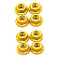 8pcs Cnc Metal Flange Lock Nut M4 1/10 1/8 1/14 Part,gold