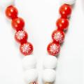 Christmas Diy Tassel Hemp Rope and Wooden Bead Garland -red