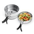 Stainless Steel Outdoor Cooking Kettle Camping Pot Backpack Cooker