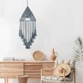 Boho Dream Catcher, Triangle Macrame Crochet Wall Hanging, Gray